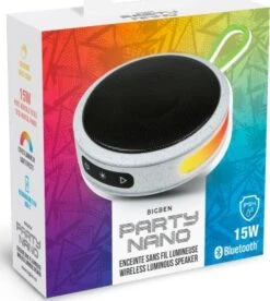 Bigben PARTY Nano [BT-Speaker/disco Lighting] white/grey -Hörwelt Geschaft 24848620 04